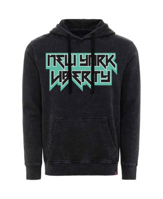 Men's and Women's Black New York Liberty Rock Roll Collection Jimi Mineral Wash Pullover Hoodie