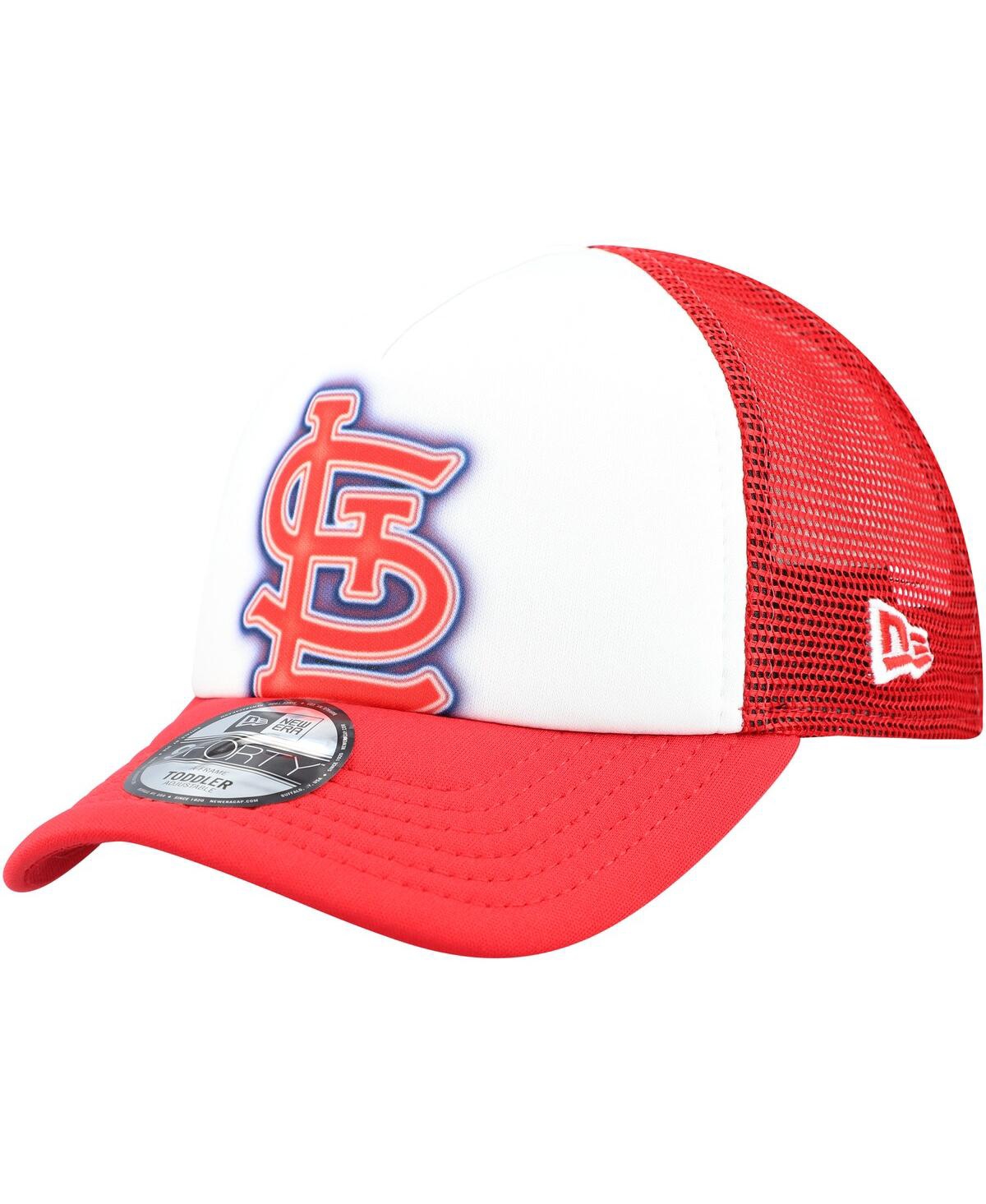 New Era Toddler White/red St. Louis Cardinals Painted A-frame 9forty Trucker Adjustable Hat In Red