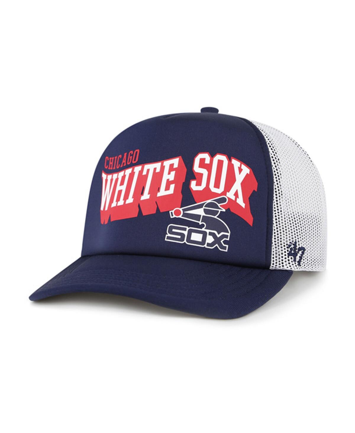 Men's Navy Chicago White Sox Meander Foam Trucker Snapback Hat - Navy