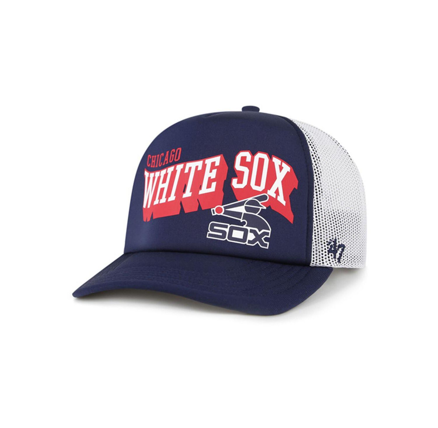 Men's Navy Chicago White Sox Meander Foam Trucker Snapback Hat