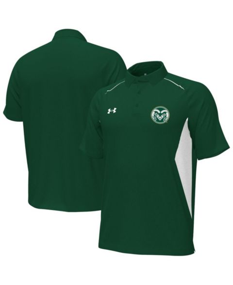 Мужское поло Under Armour Green Colorado State Rams Sideline Title Performance Polo