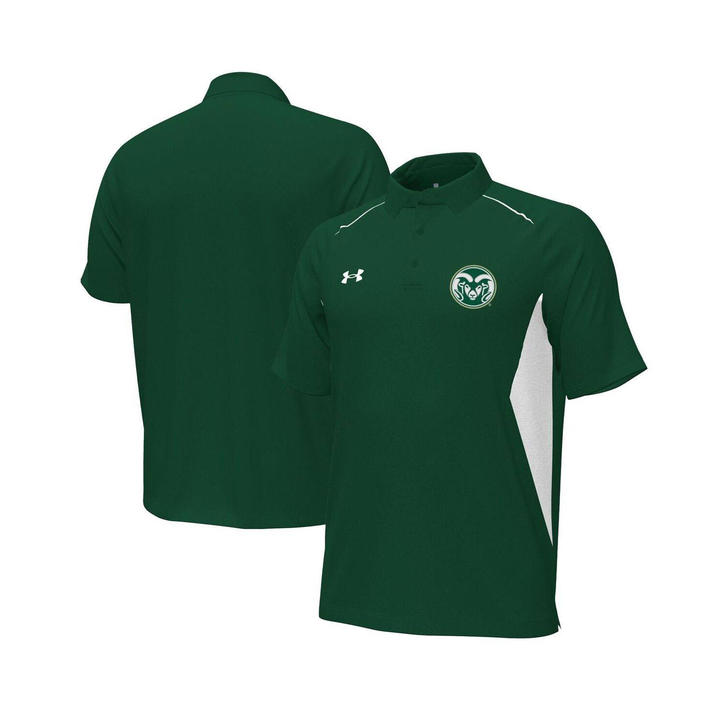 Men's Green Colorado State Rams Sideline Title Performance Polo Shirt