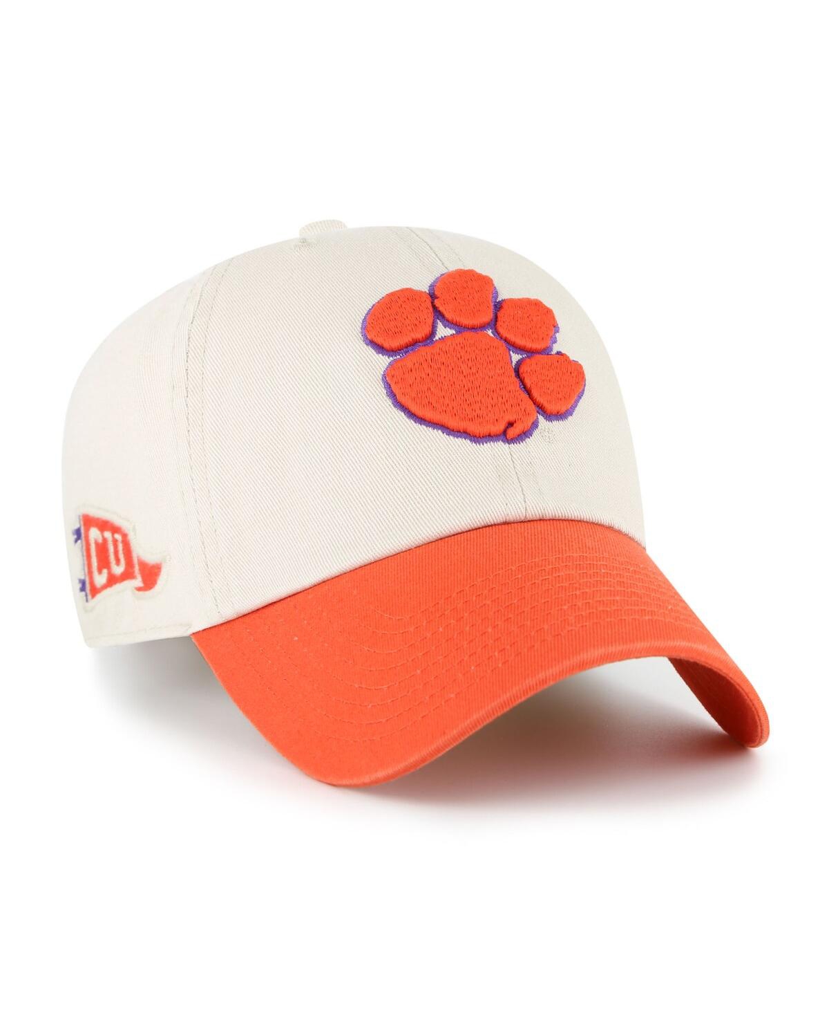Men's Cream Clemson Tigers Grand Stand Clean Up Adjustable Hat - Cream