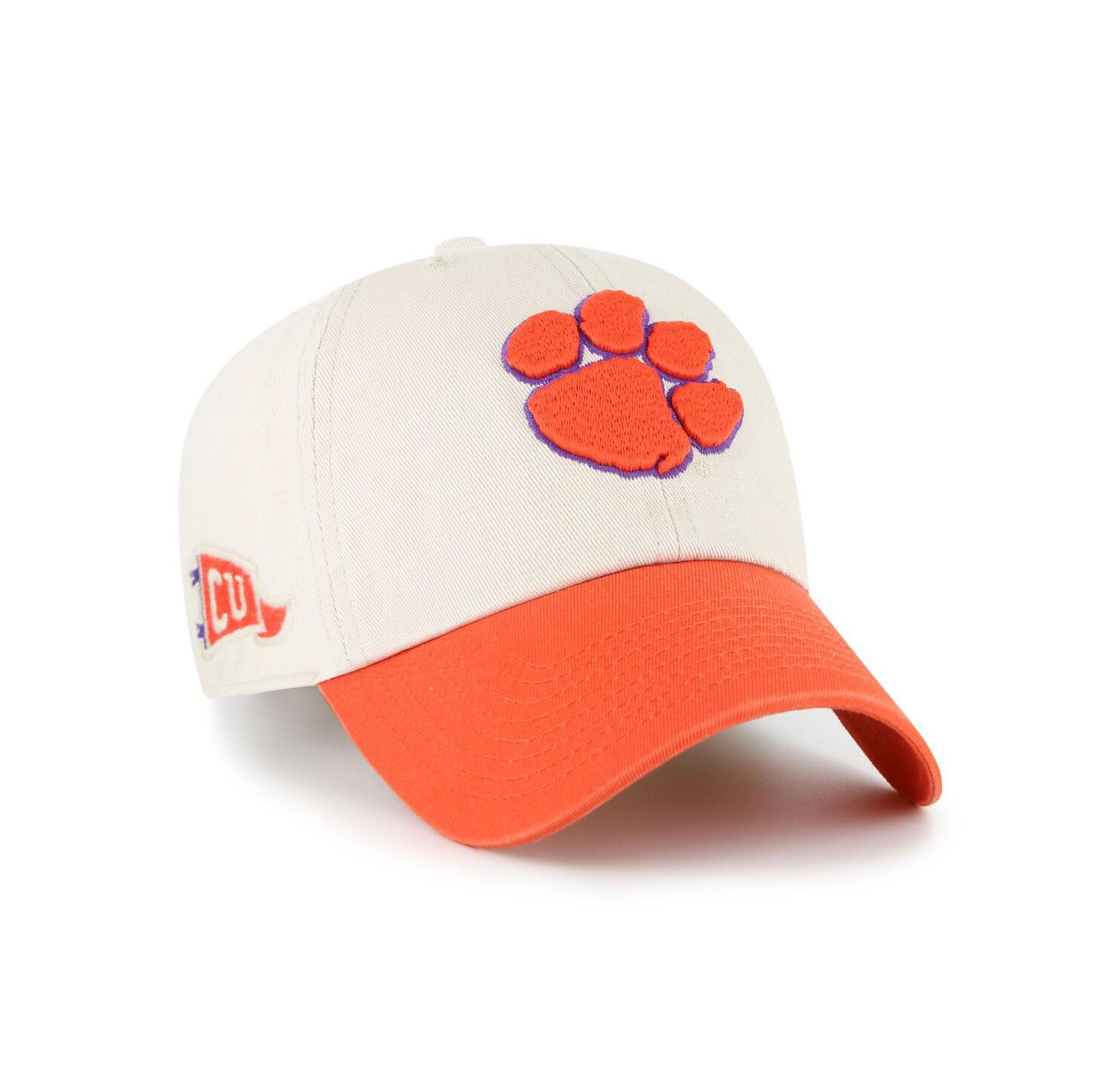 Men's Cream Clemson Tigers Grand Stand Clean Up Adjustable Hat