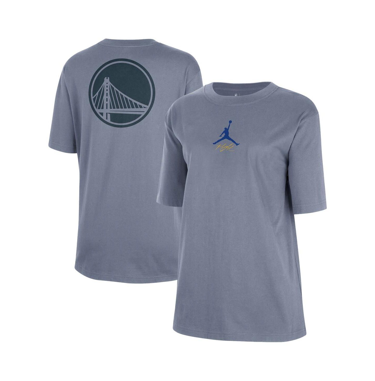 Женская футболка Jordan Ash Golden State Warriors Courtside Statement Edition Boyfriend — фото 1