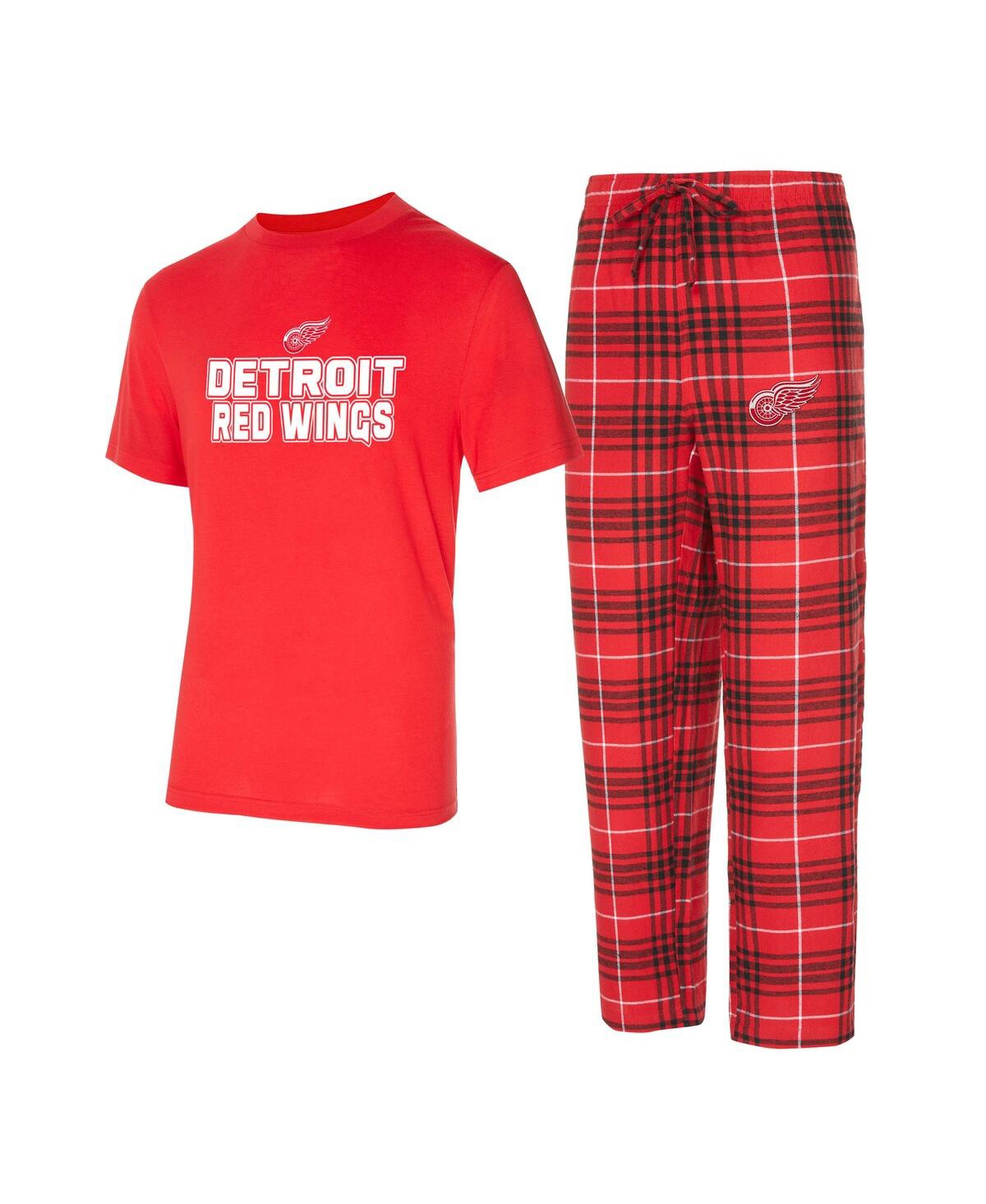 Men's 2-Pieace Detroit Red Wings Vector Top and Pants Sleep Set - Red