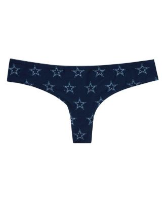 Women's Navy Dallas Cowboys Record Allover Print Knit Thong