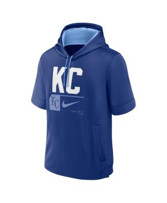 Men's Royal Kansas City Royals Tri Code Lockup Short Sleeve Pullover Hoodie
