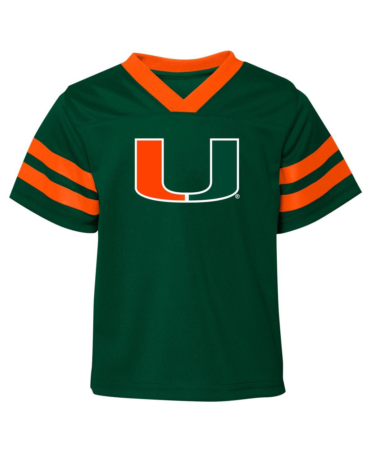 Outerstuff Big Boys And Girls Miami Hurricanes 2-piece Red Zone Jersey Pants Set In Multi