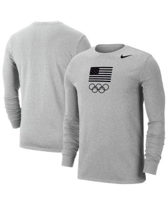 Nike - Men's Heather Gray Team USA Performance Long Sleeve T-Shirt