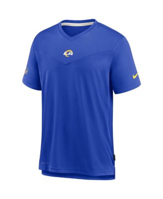 Men's Royal Los Angeles Rams Sideline Coaches Performance V-Neck T-Shirt