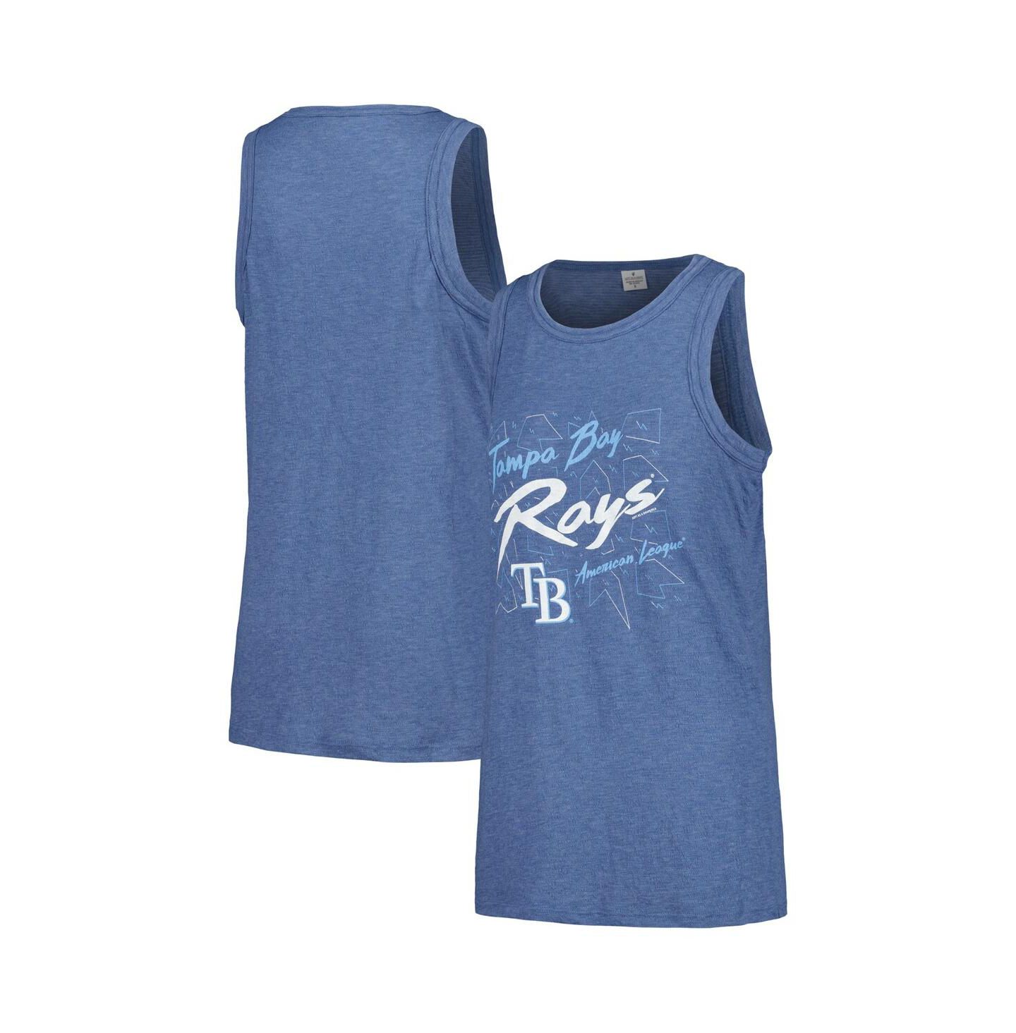 Женский топ Soft As A Grape Navy Tampa Bay Rays Gauze High Neck — фото 1