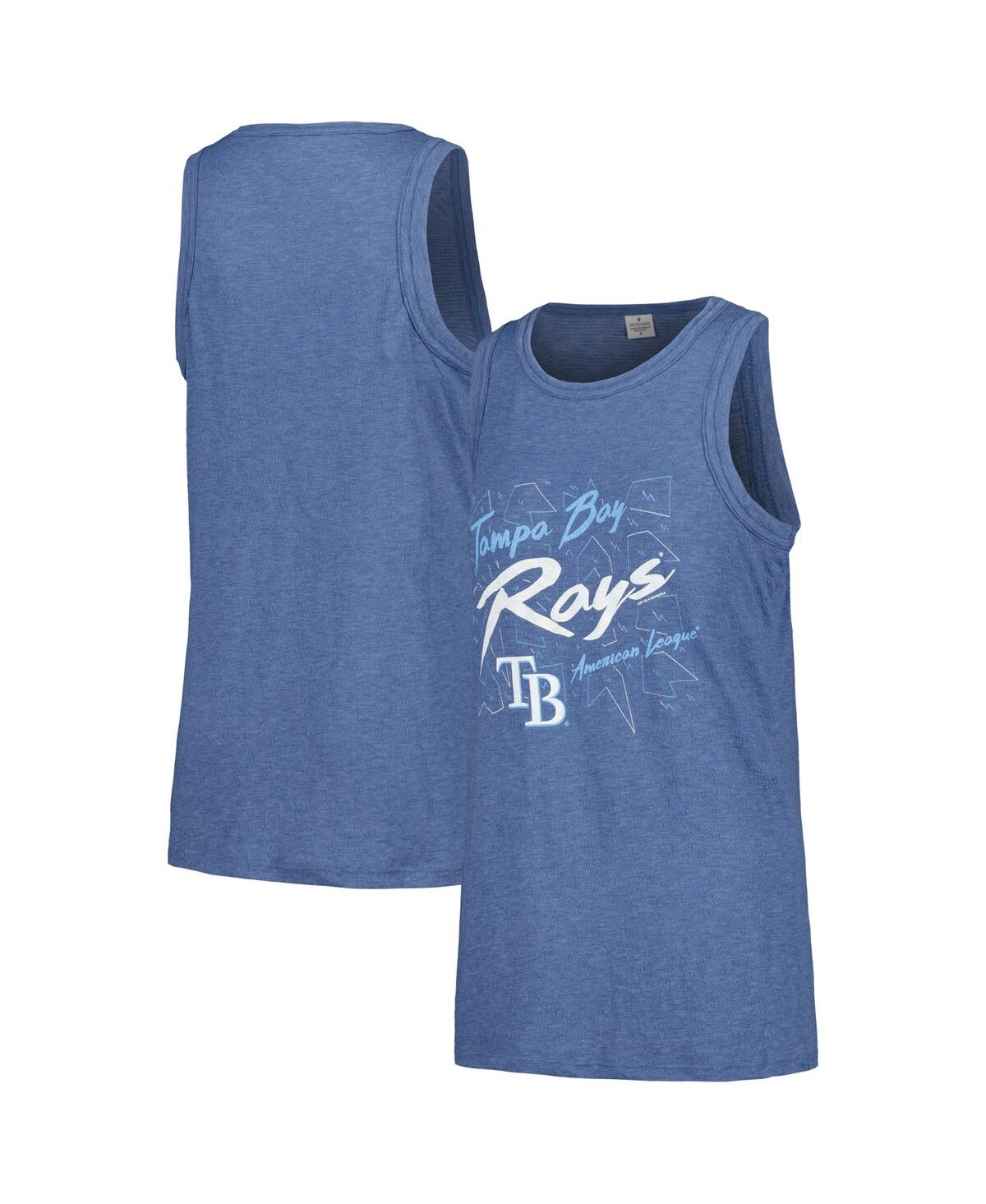 Women's Navy Tampa Bay Rays Gauze High Neck Tank Top - Navy