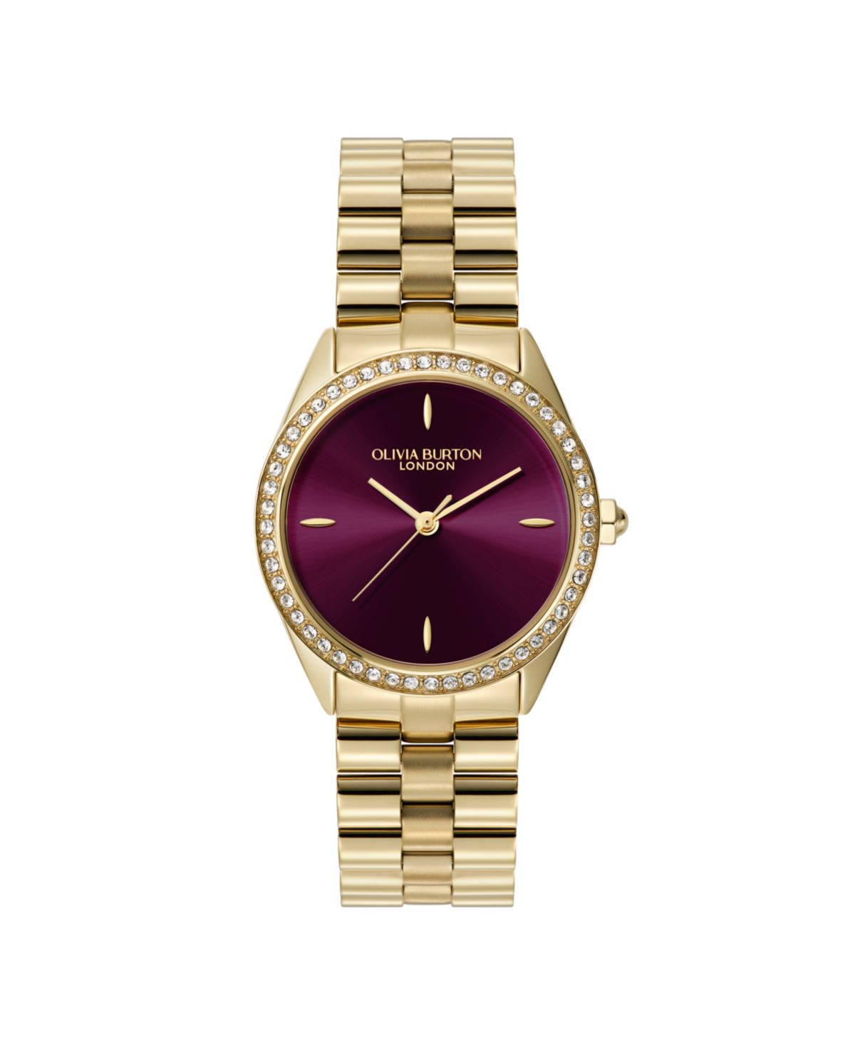 Женские часы-браслет Le Gold Tone из нержавеющей стали, украшенные драгоценными камнями, 34 мм