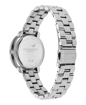 Women's Moonphase Silver Tone Stainless Steel Bracelet Watch, 34mm