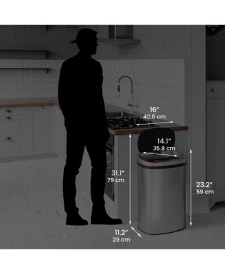 13 Gallon Composite Press Lid Kitchen Trash Can with AbsorbX