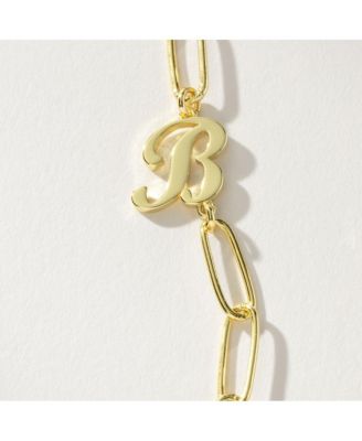 14k Gold-Plated Cursive Initial Necklace
