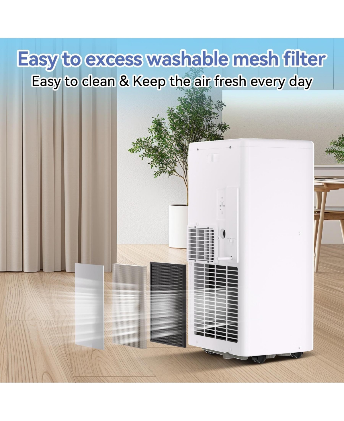 gaomon 10,000 Btu Portable Ac, 3-in-1 Cooling/Fan/Dry Unit for 560 Sq.Ft, Low Noise for Home & Office