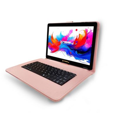 10.1"Octa Core 256GB Storage Android 15 Tablet with Pink Style Keyboard
