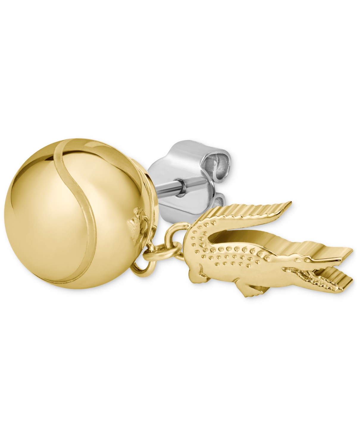 Lacoste Bead & Crocodile Drop Earrings In Gold
