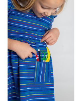 Stripe Knit Dress With School Supplies