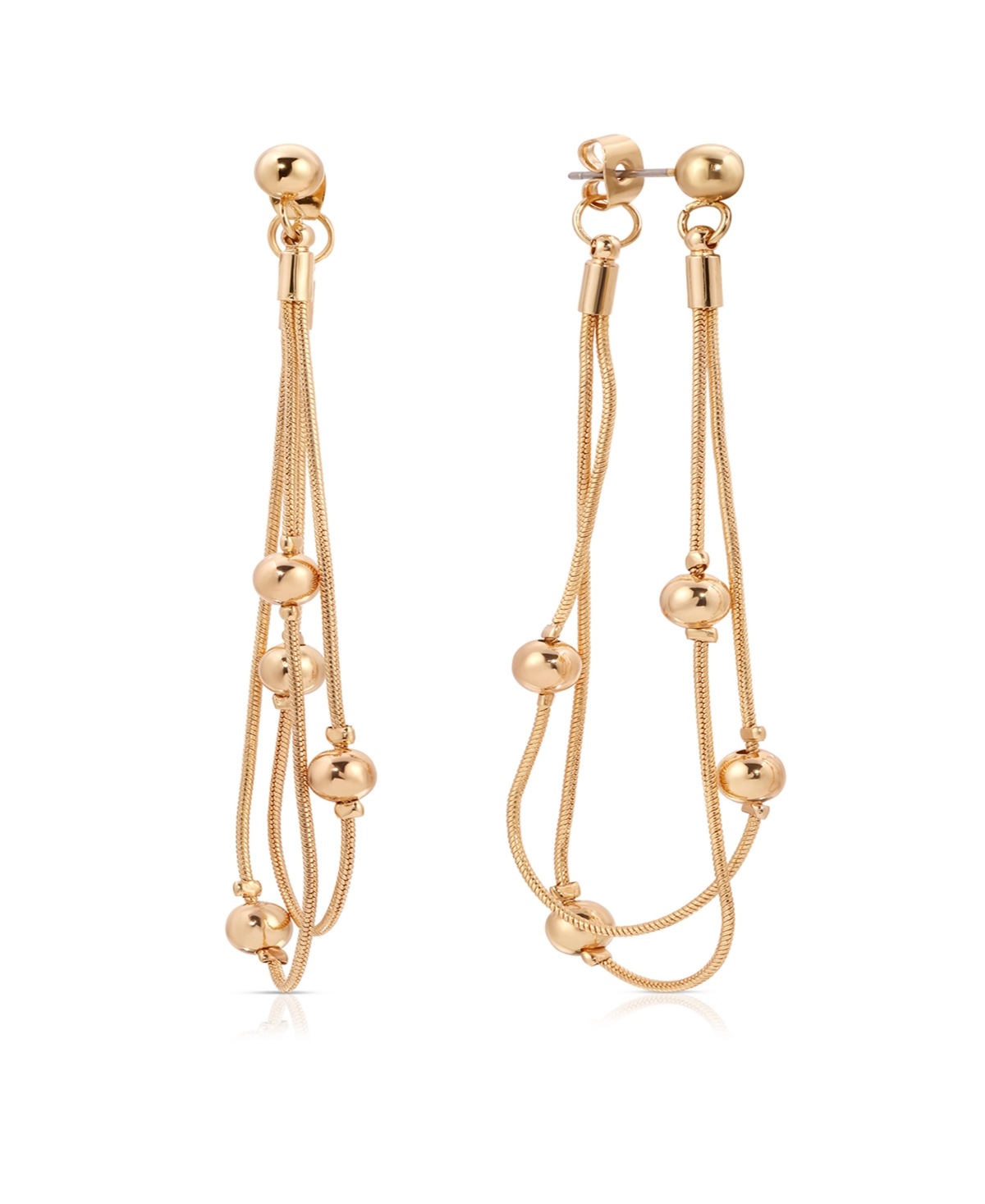 Bubble Snake Chain Earrings - Gold