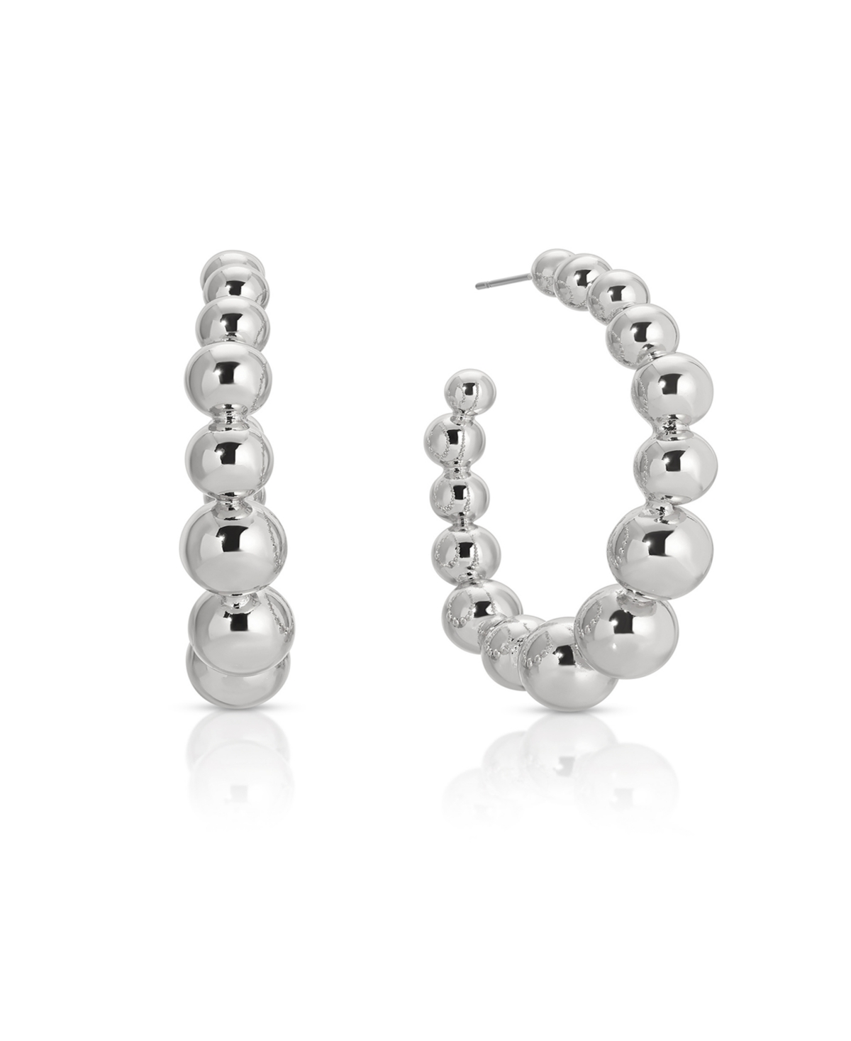 Bubble Ball Hoops Earrings - Silver