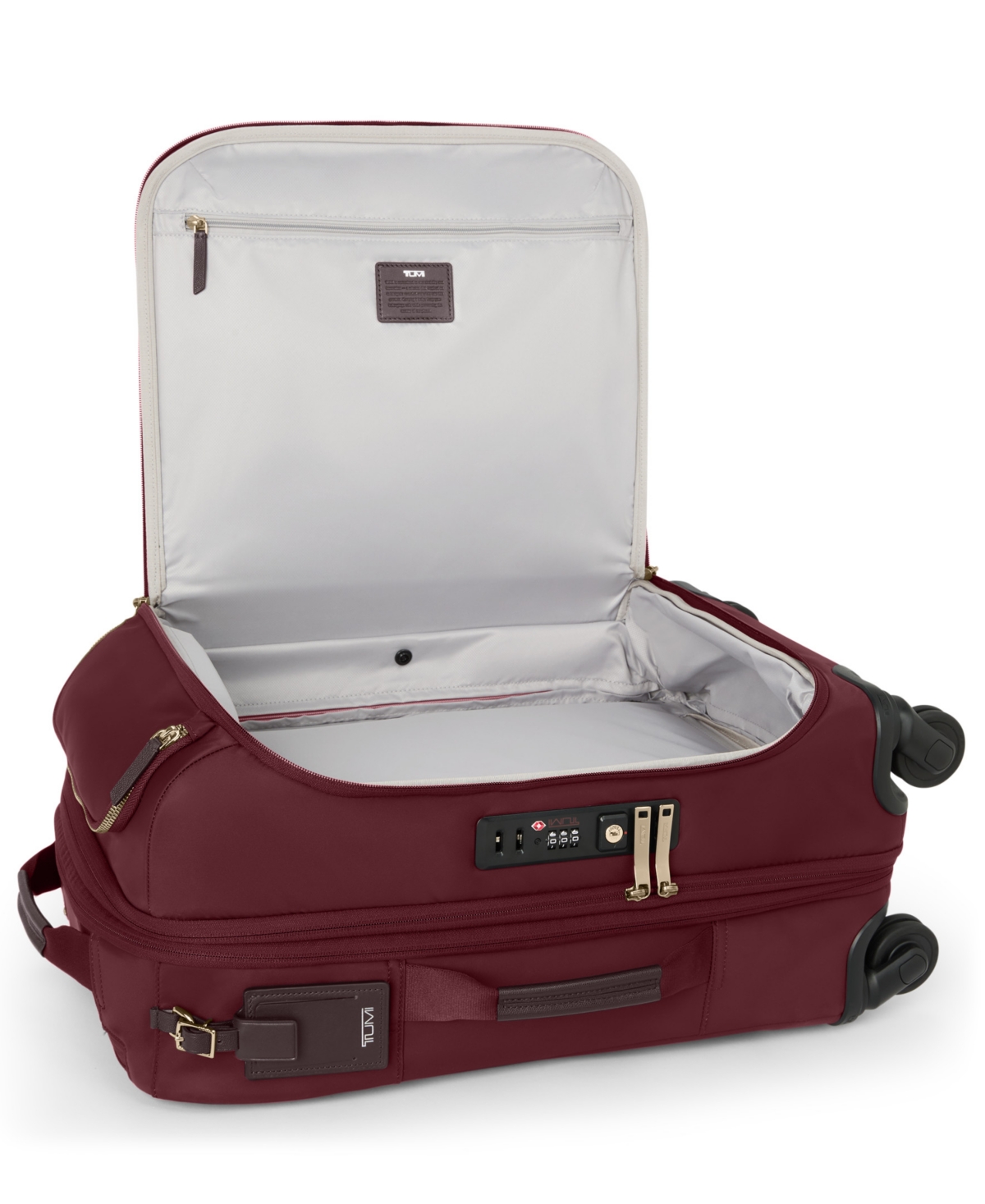 Tumi Voyageur 21.8" Leger International Expandable Carry-on Spinner In Burgundy