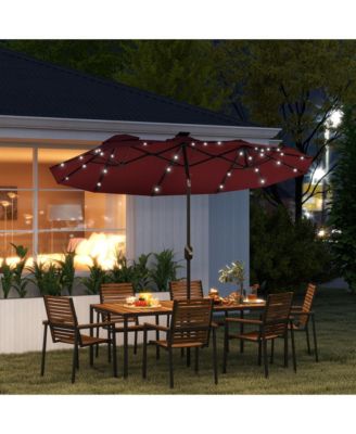 9.7' Double-sided Patio Umbrella with Tilt, Wine