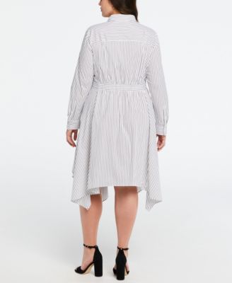 Plus Size Handkerchief Dress with Chain Belt