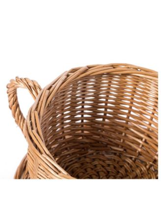 Wicker Saucer Coffee Mug Cup Decorative Gift Basket Desk Organizer