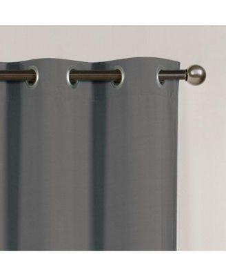 Set of 2 Thermal Room Darkening Grommet Top Curtains For Small Windows