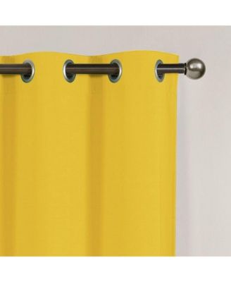 Set of 2 Thermal Room Darkening Grommet Top Curtains For Small Windows