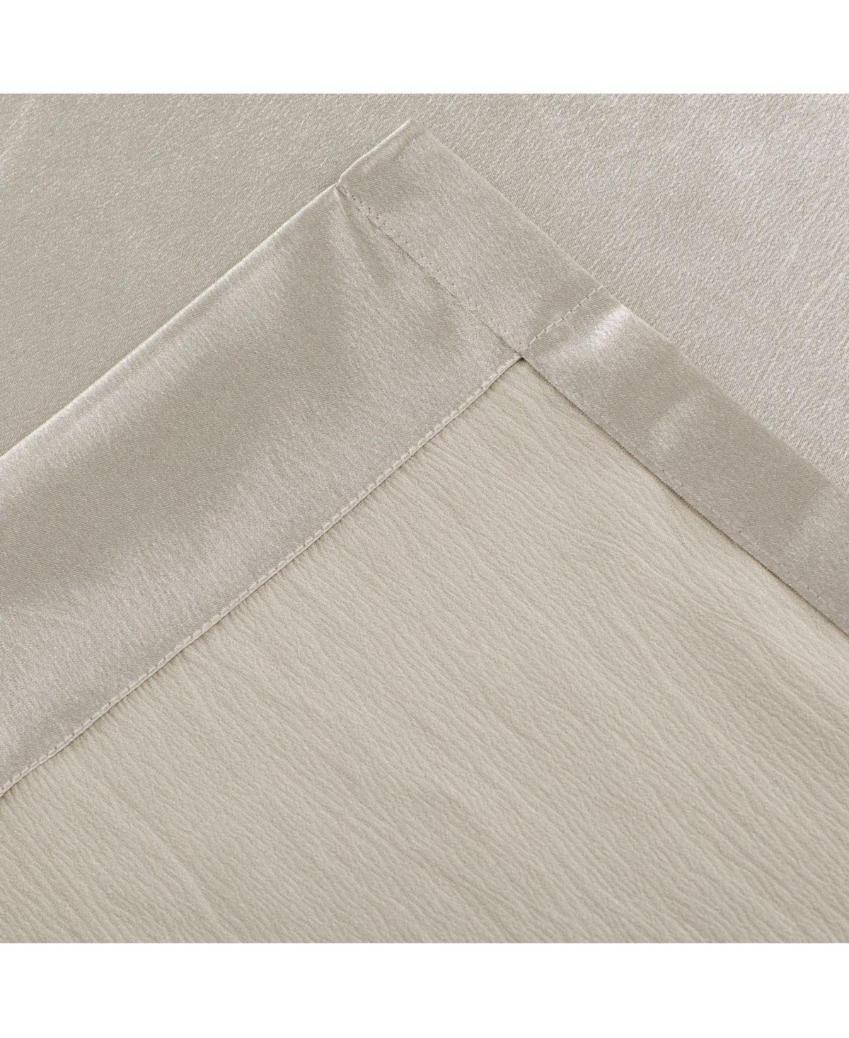 Kate Aurora Ultra Lux Faux Silk Regency Crinkle Rod Pocket Semi Sheer Crystal Beaded Window Valance - 57 in. W x 37 L, White