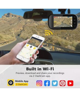 Dual Dash Cam 2K Front + 1080P Rear, GPS & Wi Fi, 2.7″ LCD, Night Vision, WDR, G Sensor, Loop Recording, Parking Mode, Wide-Angle Lens, Supports max 512 GB microSD