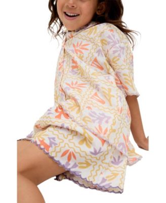 Gilly Scalloped Edge Matisse Print Shorts