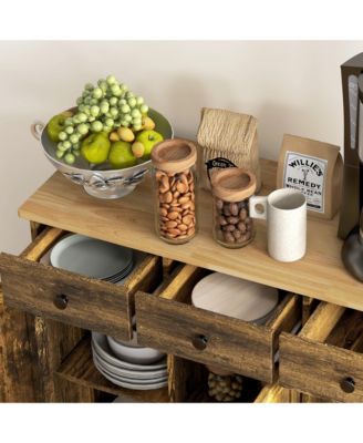 Buffet Cabinet, Bar Cabinet with 3 Drawers, Light