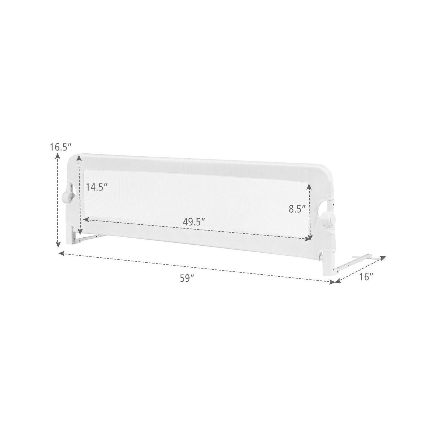 Extra Long Foldable Bed Guard Rail for Children, Easy to Install and Store