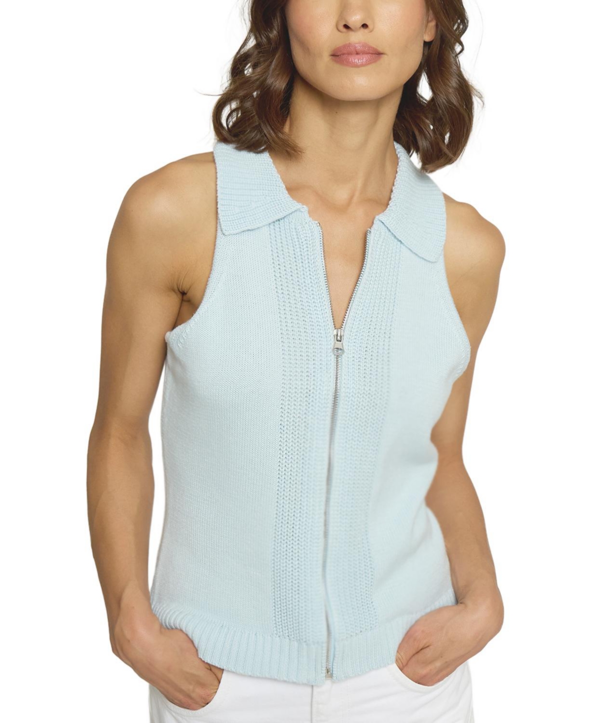 Women's Zipup Polo - Blue