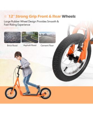 12-Inch Tire Kick Scooter for Kids and Teens with Handbrakes