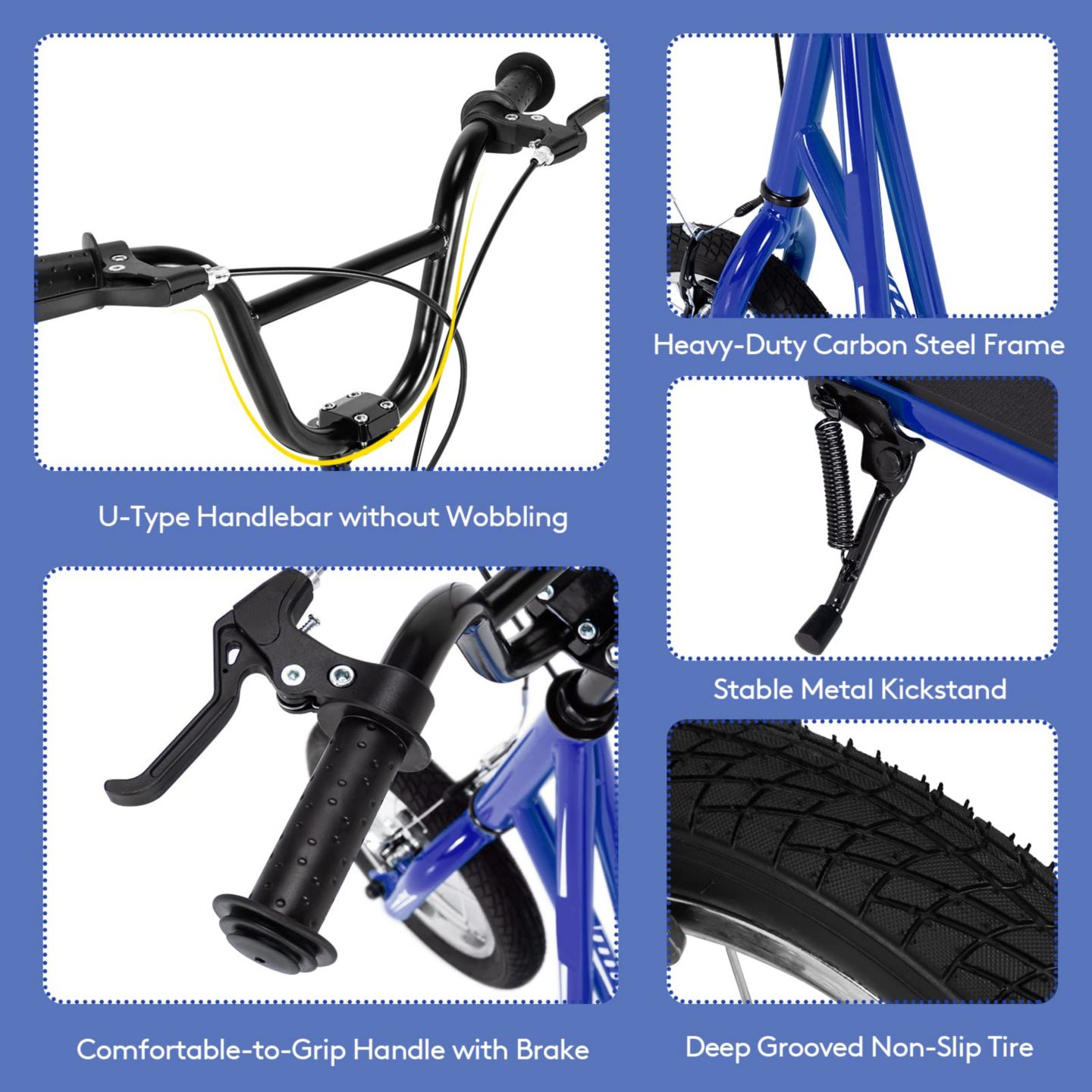 Детская игрушка Hitway 12-Inch Kick Scooter with Dual Handbrakes, 200 Lb Capacity, от 8 лет, цвет: Тёмно-синий — фото 3