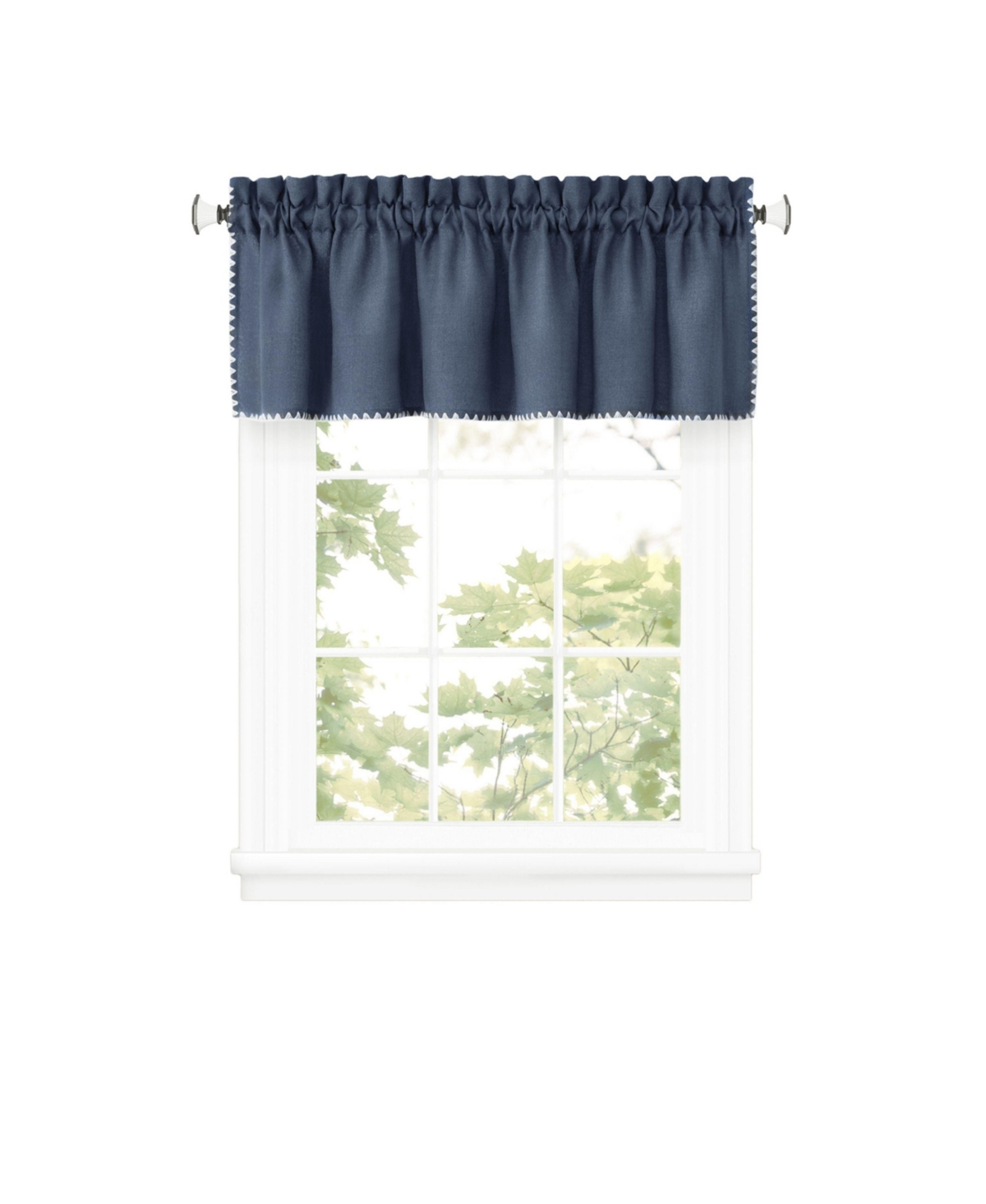 Coastal Hamptons Living Textured Rod Pocket Window Valance - Tan/Linen - Gray