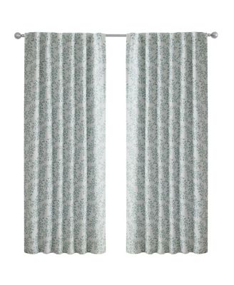 1 Piece Floral Leaf Light Reducing & Thermal Linen Blend Window Curtain Panel - 84 in. Long - Taupe/Beige