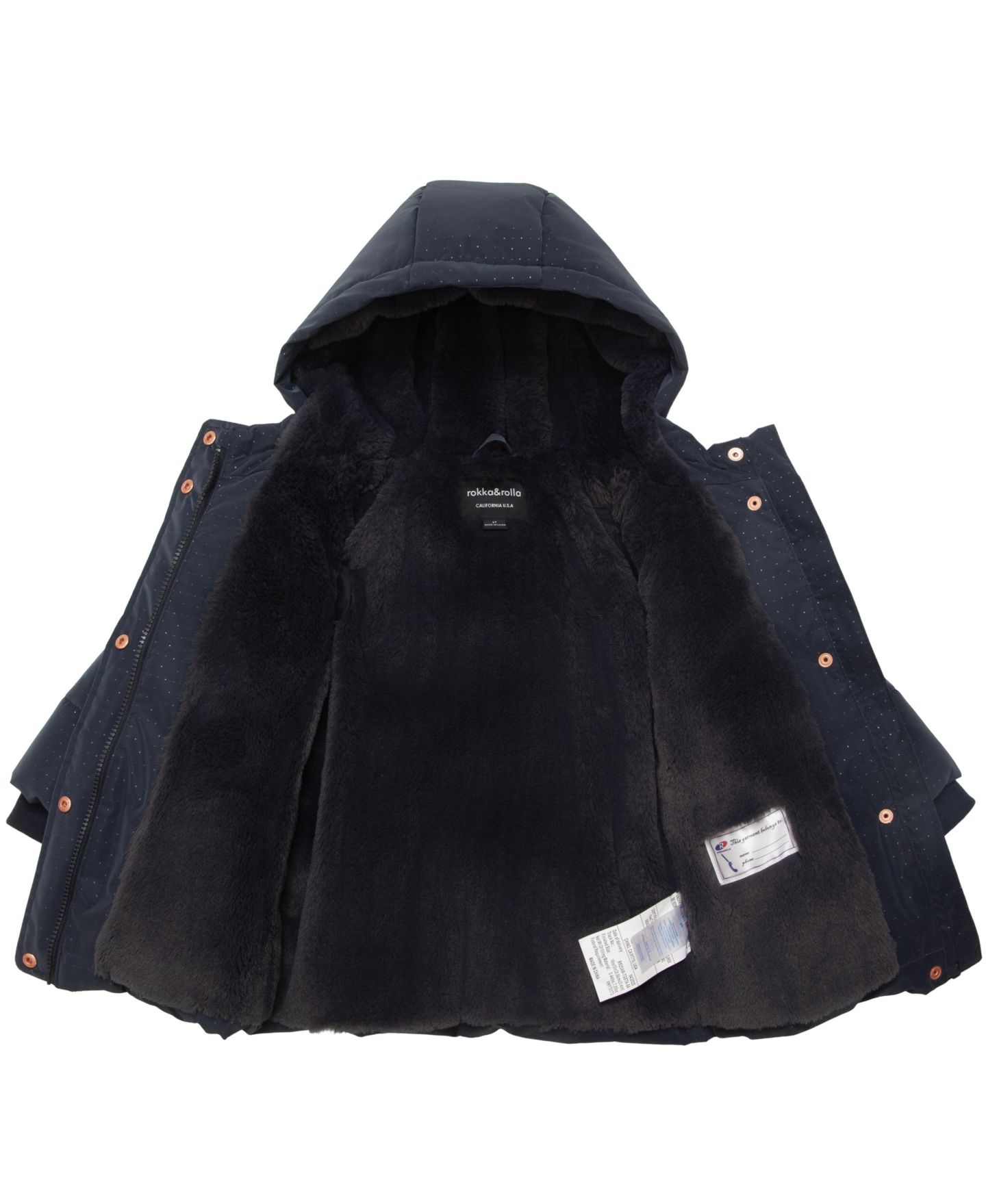 Пальто Rokka&Rolla Starlight Winter Coat для девочек-малышей, цвет: Полуночный небесно-голубой — фото 4