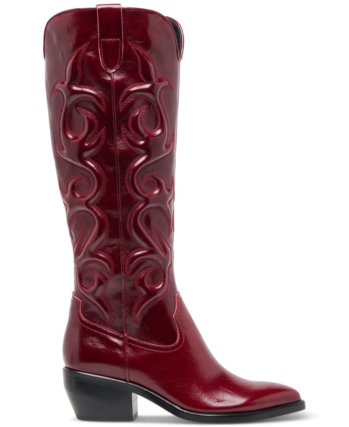 Dolce Vita Mirla Wide Calf Boots Oxblood Leather In Red