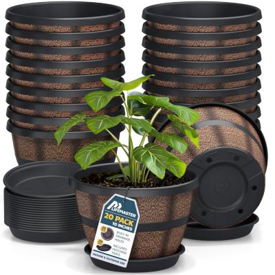 10-Inch Whiskey Barrel Planters, Pack of 3