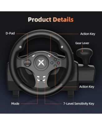 270°Racing Steering Wheel with Pedals & Vibration Feedback – Compatible with Xbox, PS4, PC, Switch, Android & More