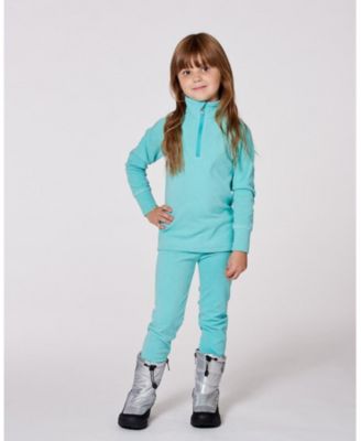 Girl Two-Piece Thermal Underwear Set Turquoise Blue - Toddler|Child