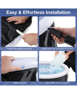 Ice Bath Tub for Adult Outdoor Ice Plunge Tub with Lid 66 Gal Capacity