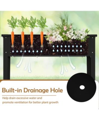 Raised Garden Bed Elevated Metal Planter Box with Legs Drainage Holes Gardening Box